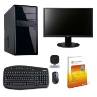 Consortium - Intel Celeron Dual-Core E3400 2 Go 500 Go 18.5" LCD Graveur DVD(+/-)RW DL Windows 7 Professionnel 64 bits (monté) + Offre logicielle Microsoft